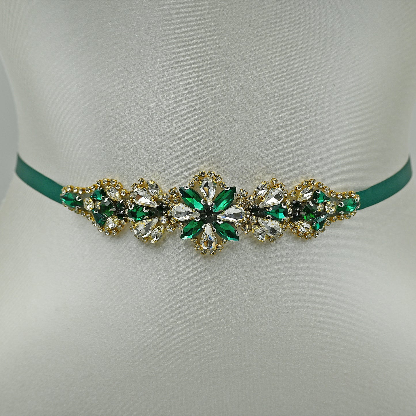 Bridella BS137GKL Green Rhinestone Belt