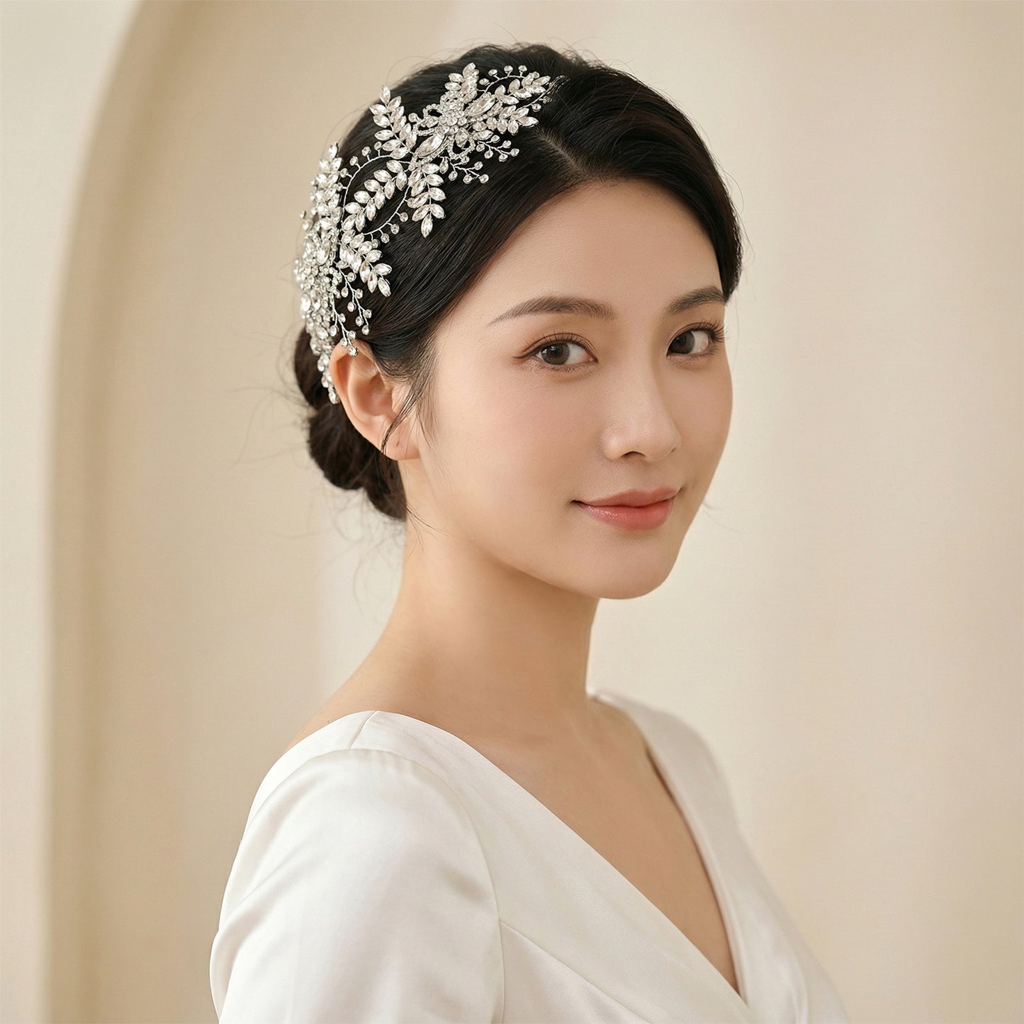 Bridella BHP409-S Silver Rhinestone Tiara