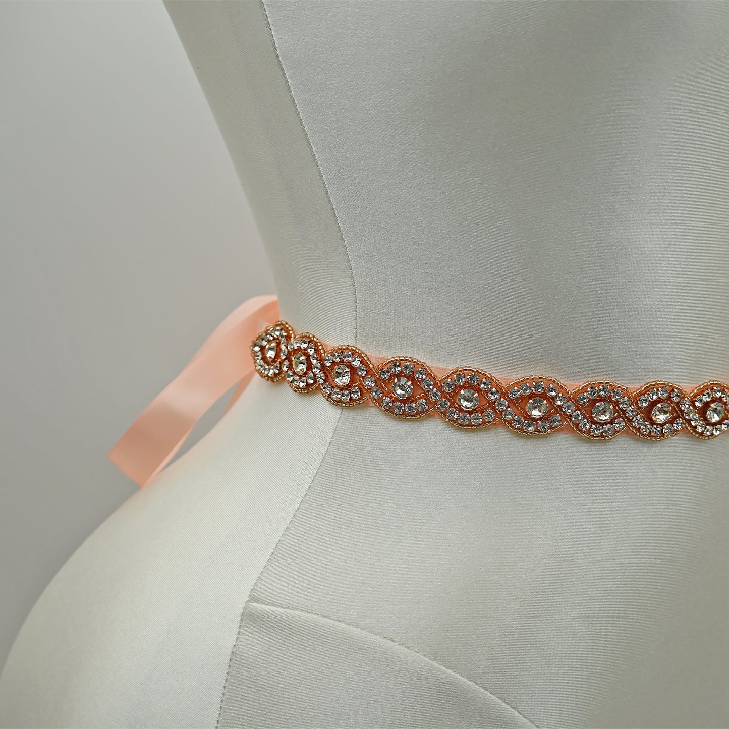 Bridella BS28RG Rose Gold Rhinestone Belt