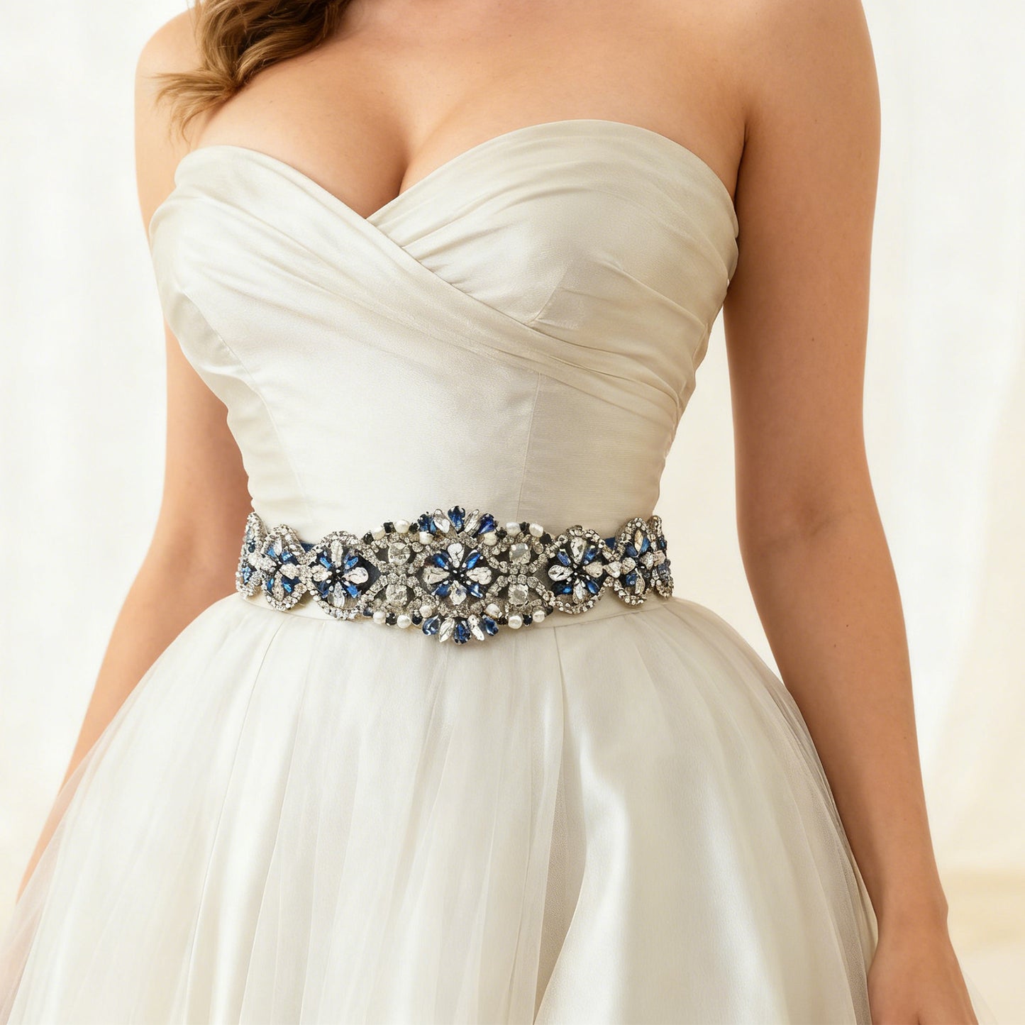 Bridella BS453ML Navy Rhinestone Belt