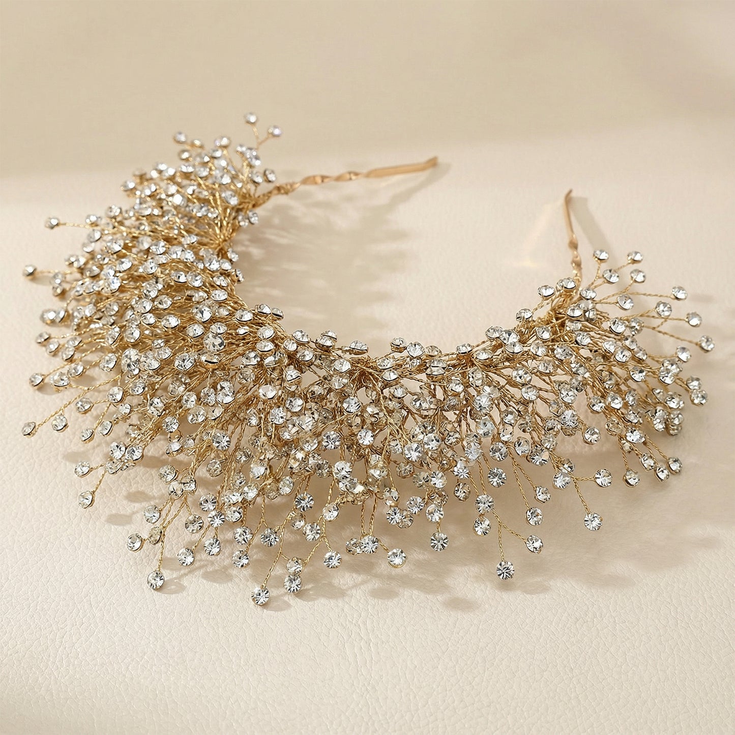 Bridella BHP193-G Gold Rhinestone Crown