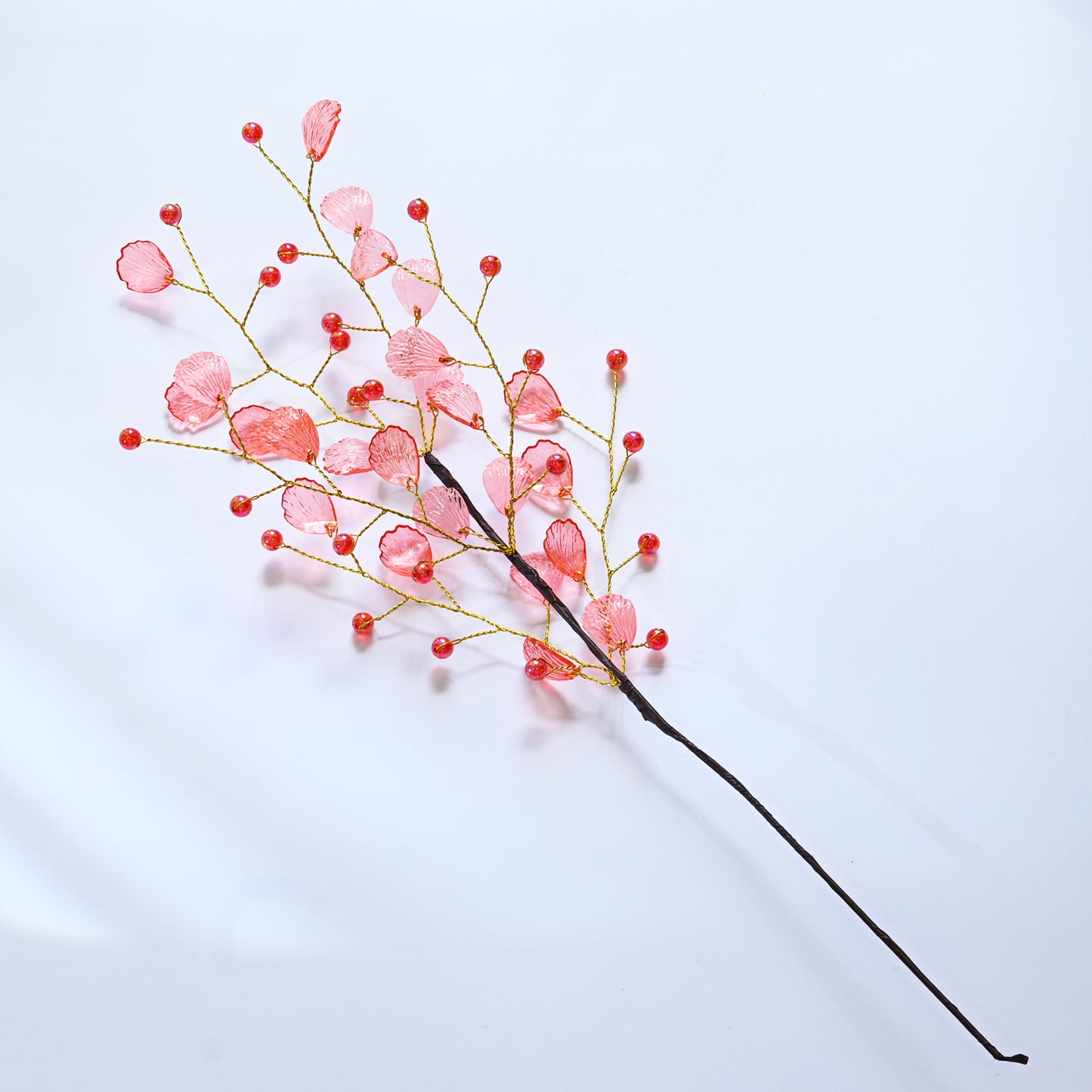 Handmade Crystal Bead Ginkgo Leaf Artificial Flower Stems K107