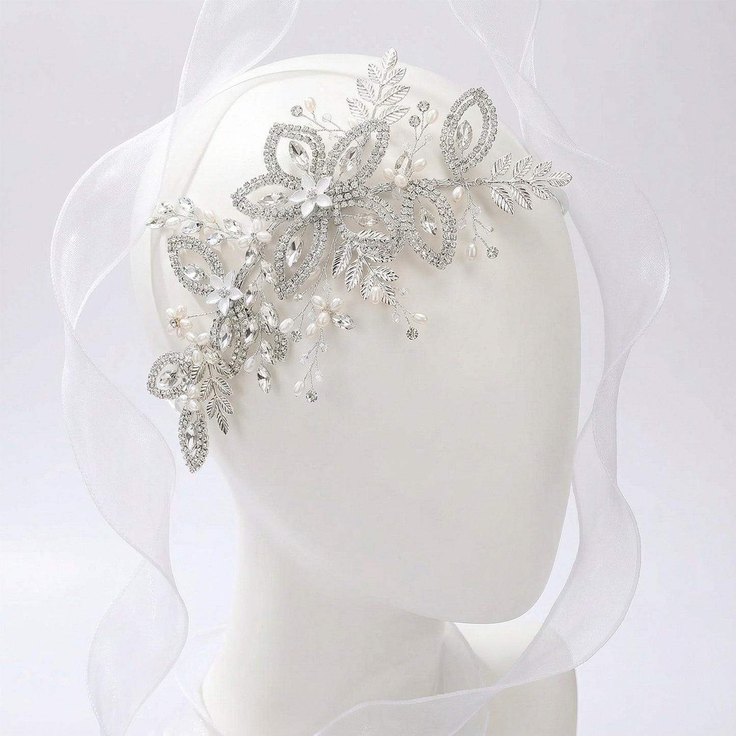 Bridella BHP305-S Silver Rhinestone Crown