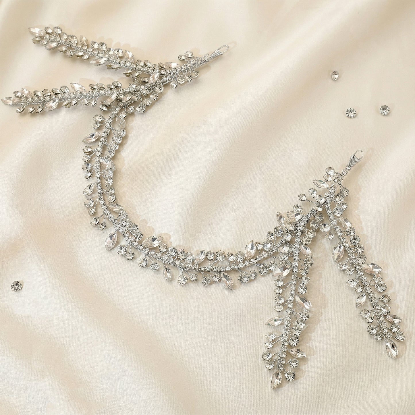 Bridella BHP496-S Silver Rhinestone Tiara