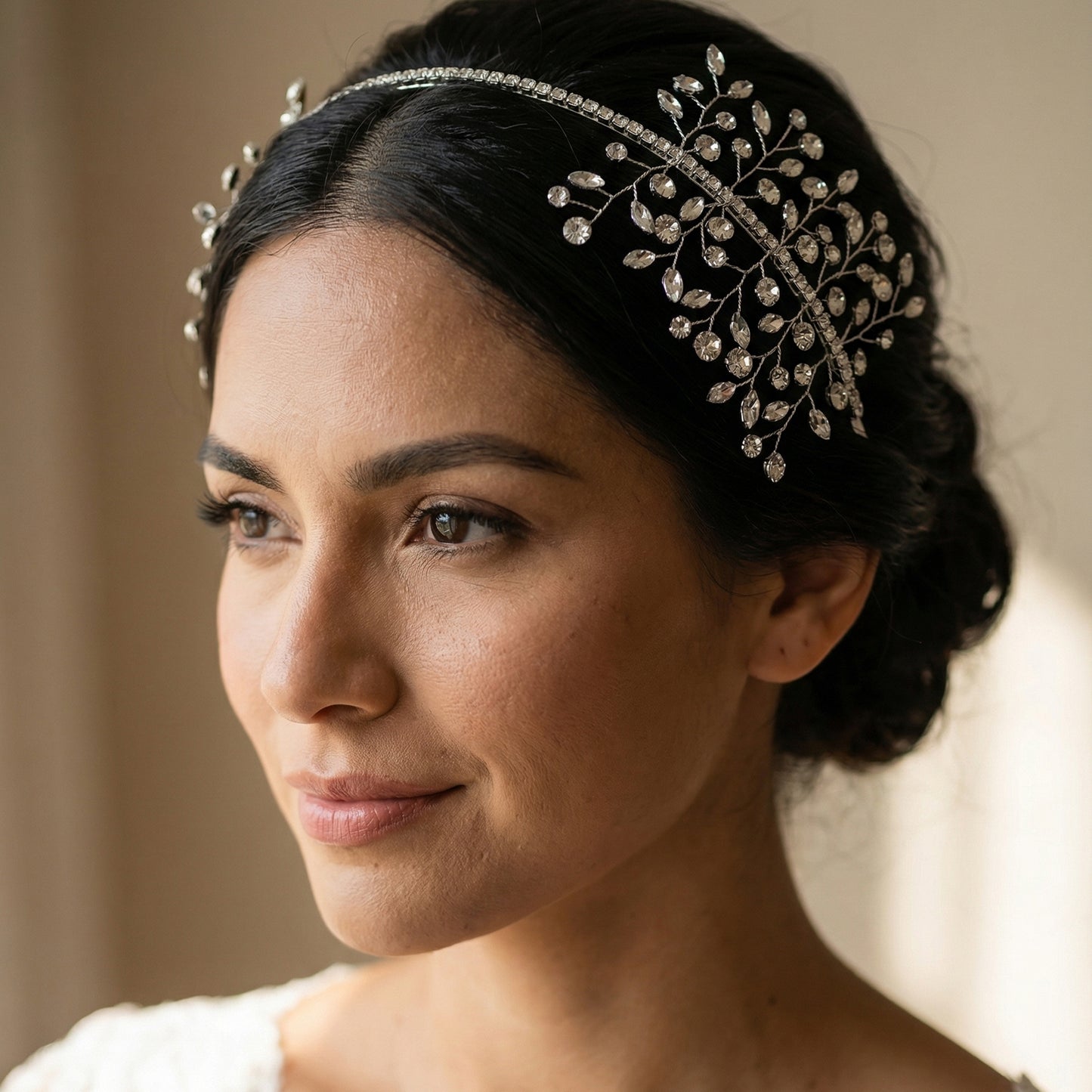 Bridella BHP534-S Silver Rhinestone Tiara