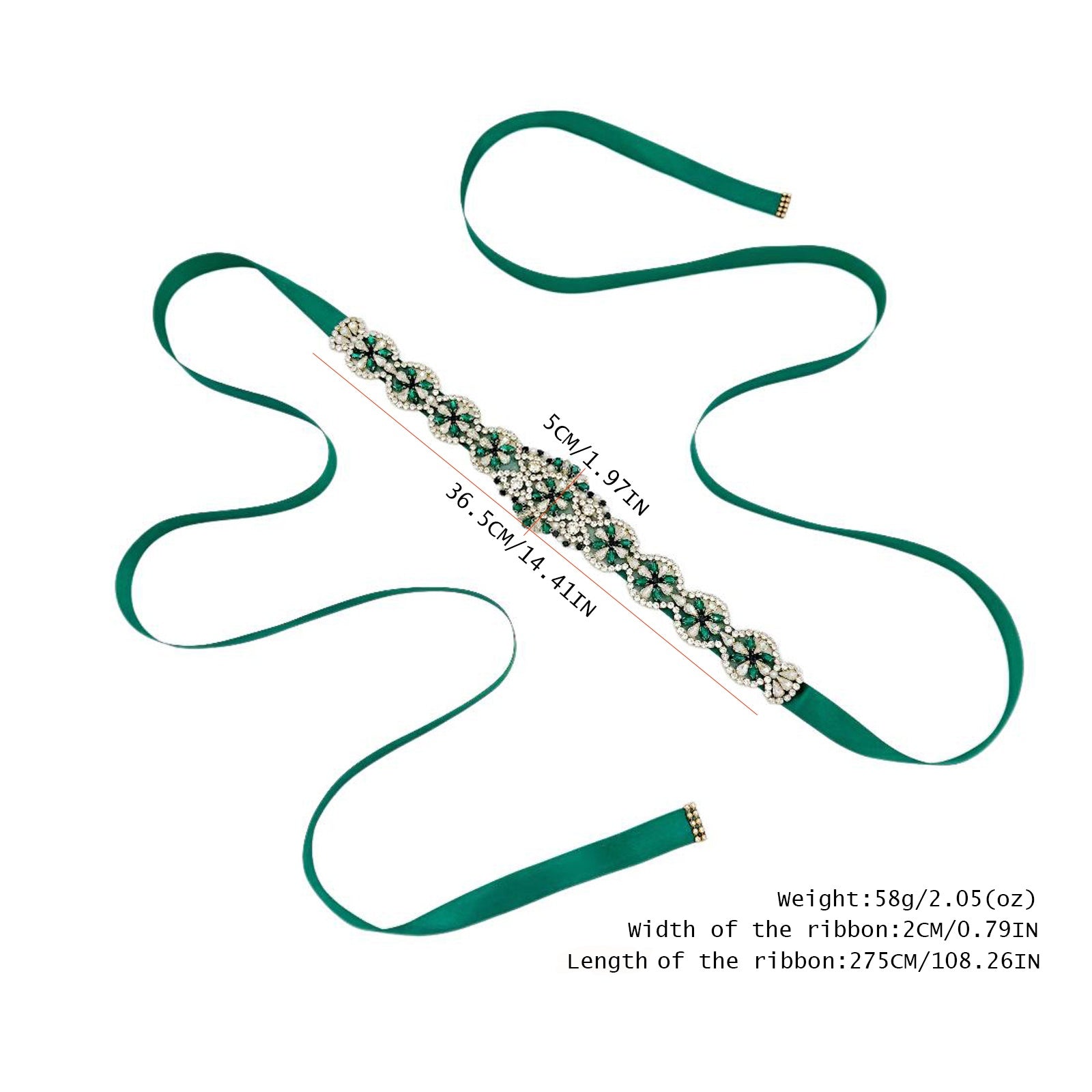 BS161KL emerald rhinestone pearl belt