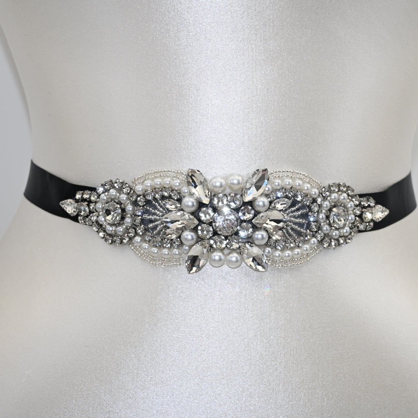 Bridella BS159 Black Rhinestone Belt