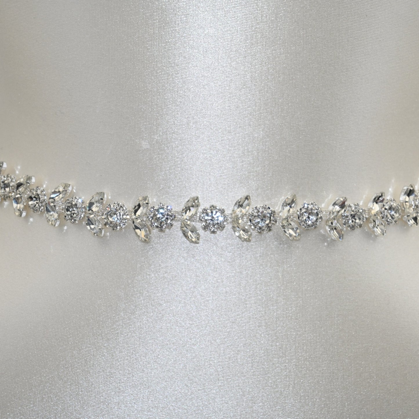 Bridella BS440 Off White Rhinestone Belt