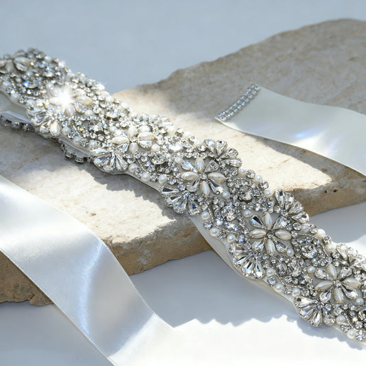 Bridella BS04B Beige Rhinestone Accessory