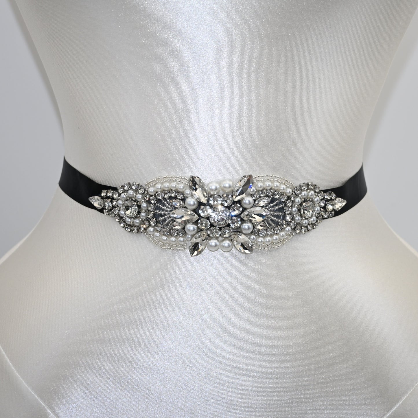 Bridella BS159 Black Rhinestone Belt