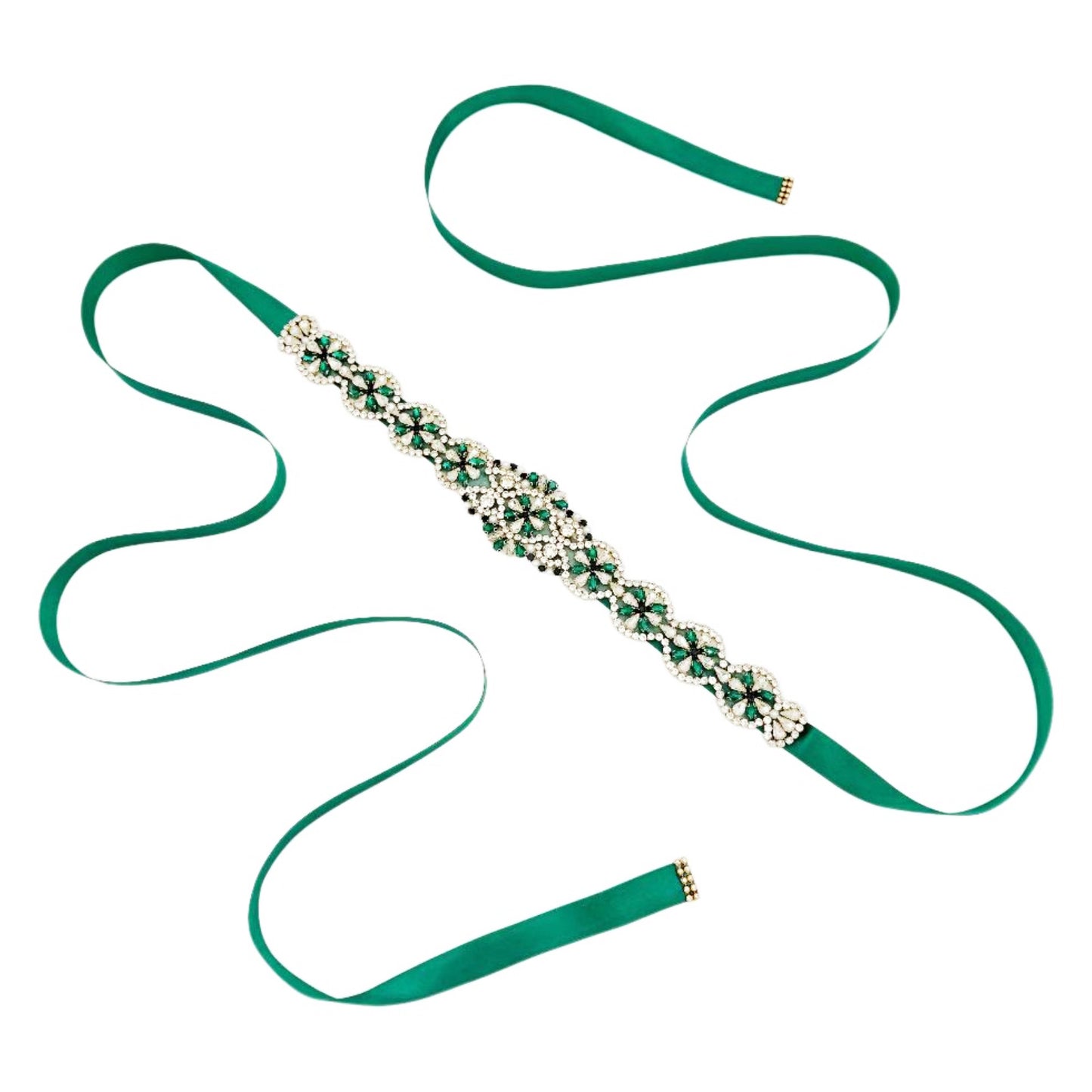 Emerald Rhinestone & Pearl Belt - Bridella BS161KL