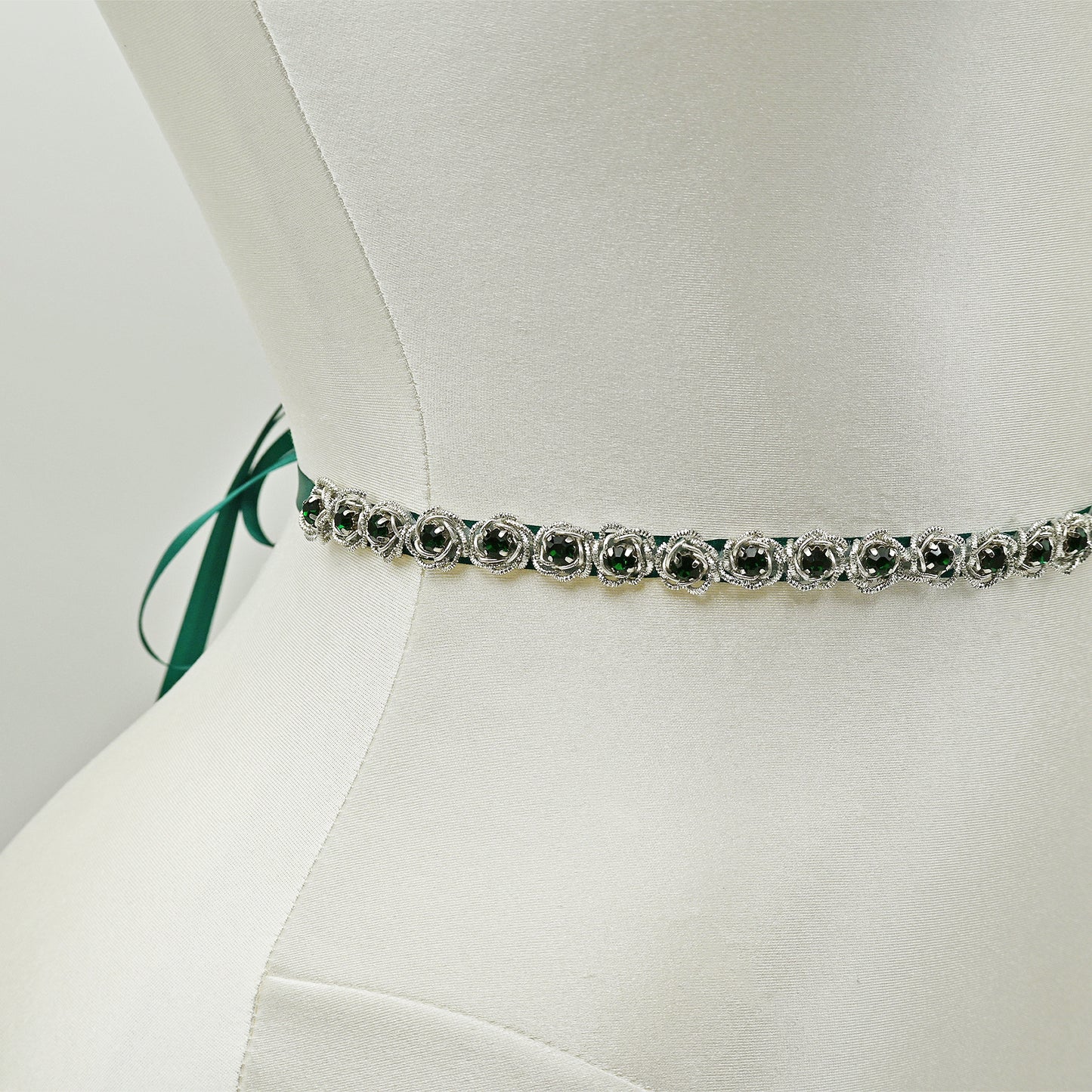 Green Rhinestone Bridal Belt Sash for Wedding - Bridella BS143KL