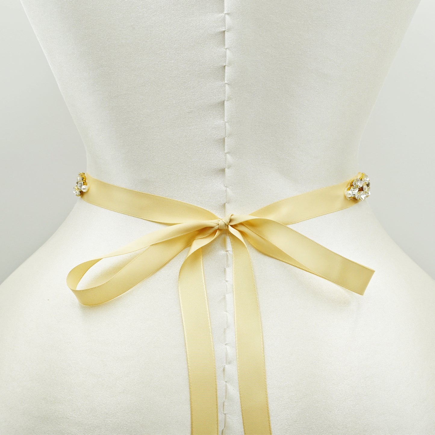 Ivory Rhinestone Bridal Sash Wedding Dress Belt – Bridella BS131-G