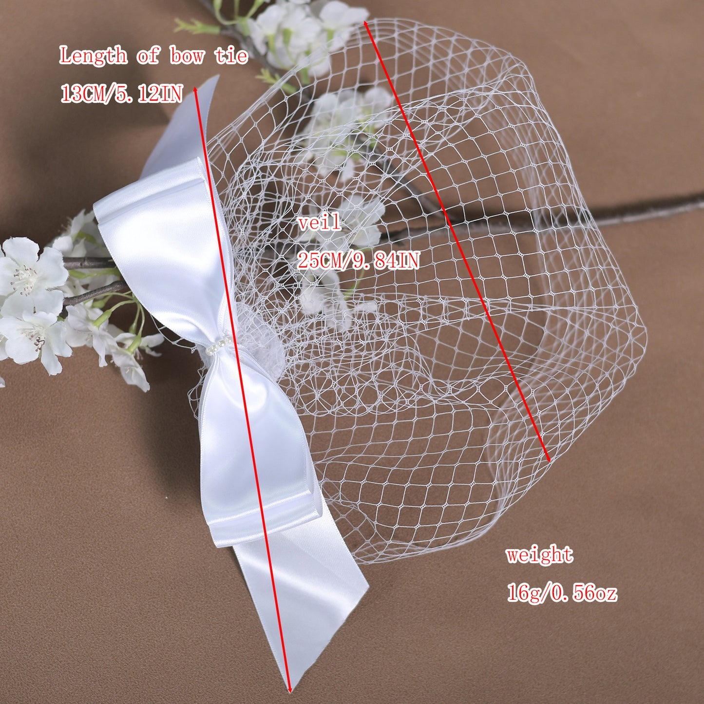 Hot Sale High Quality White Bowknot Mesh Veil Prom Party Hair Comb Veil Bridal Wedding Birdcage Veil - Bridella BVA03