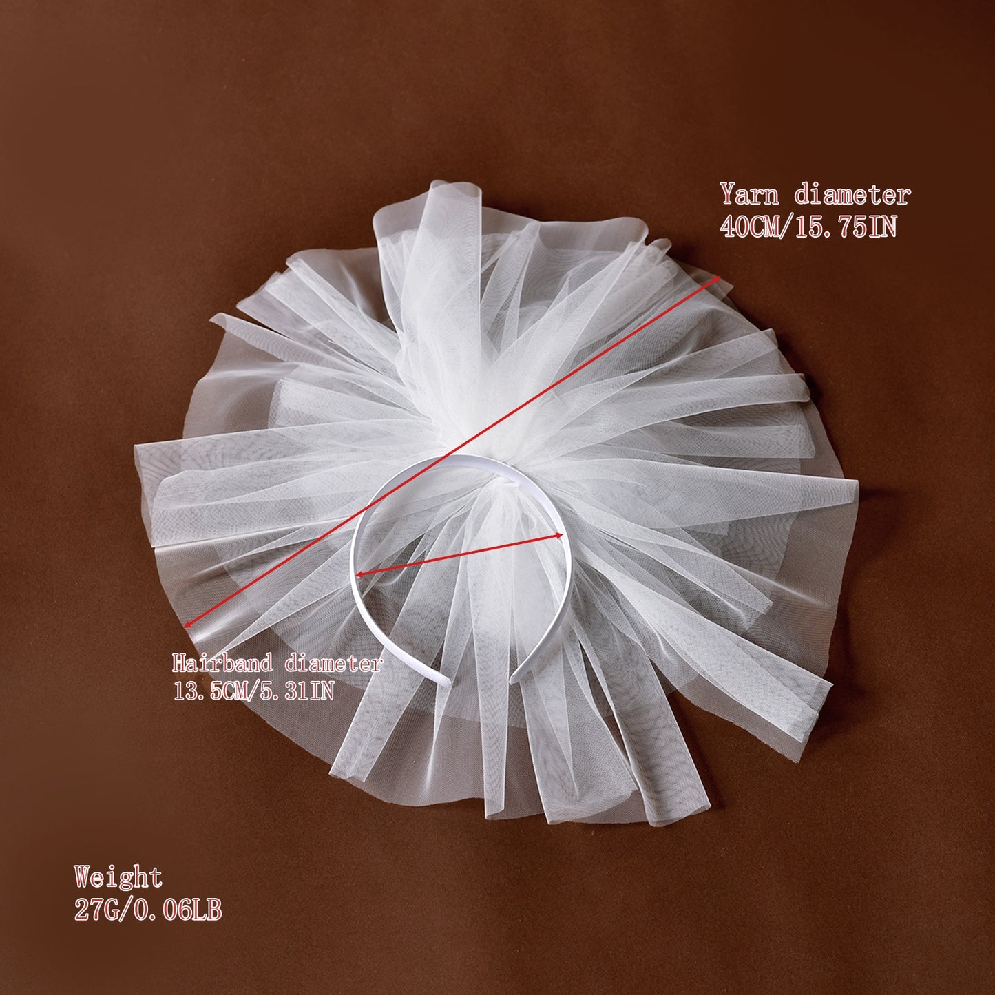 Floral Bridal Blusher Veil Multi Layer Wedding Headband Short Veil White - Bridella BMA01-I
