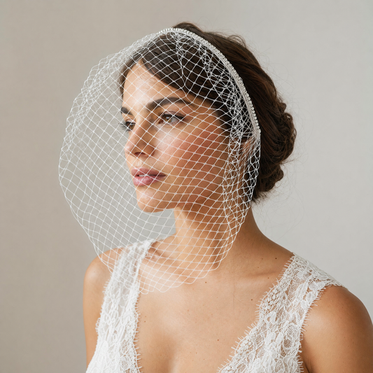 Vintage Birdcage Bridal Veil Wedding Headband Veil - Bridella BMA49-W