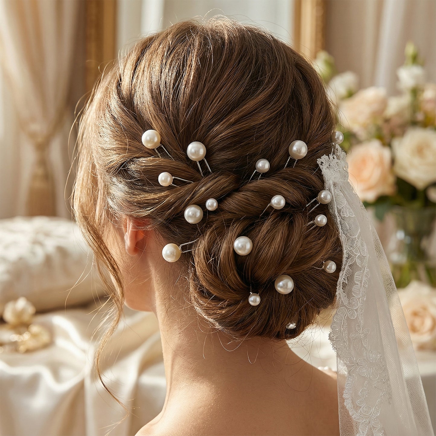 Bridella BHP536-20 pcs Silver Pearl Headwear