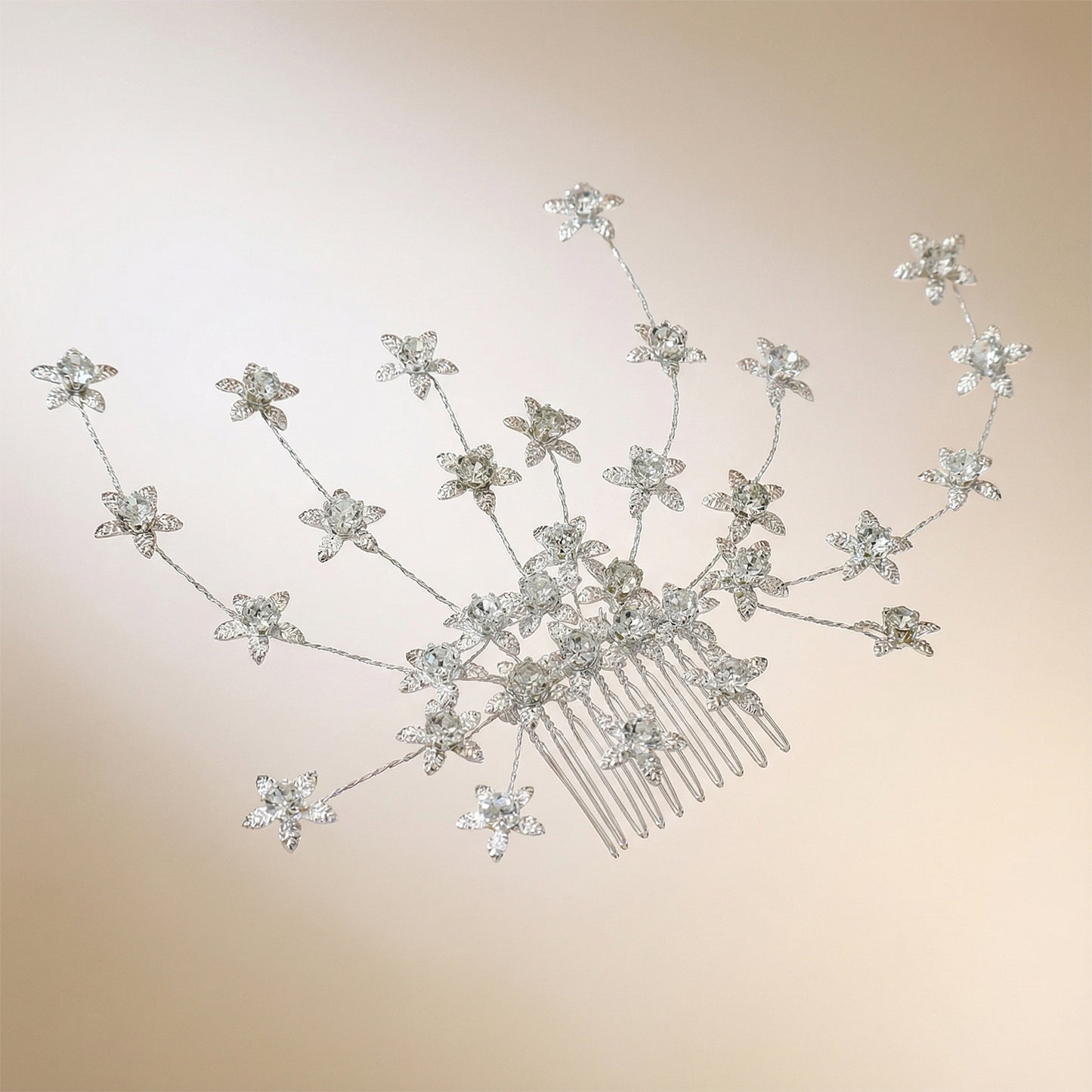 Bridella BHP502-S Silver Rhinestone Hair Comb