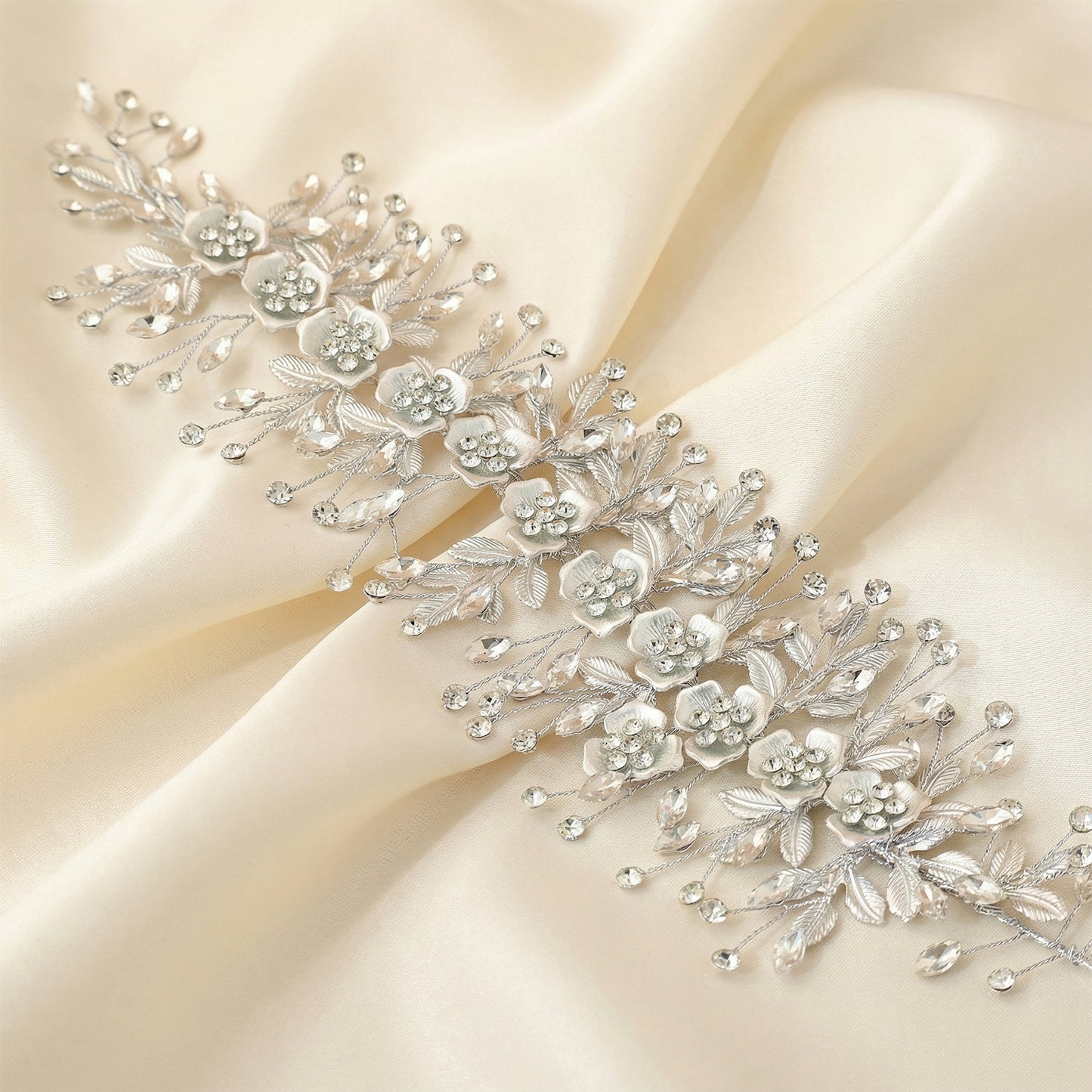 Bridella BHP349-S Silver Rhinestone Headband