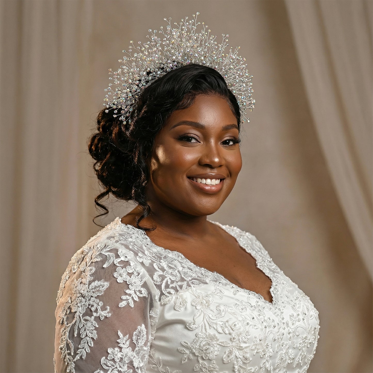 Colorful Rhinestone Bridal Crown Tiara - Bridella BHP193-Colorful