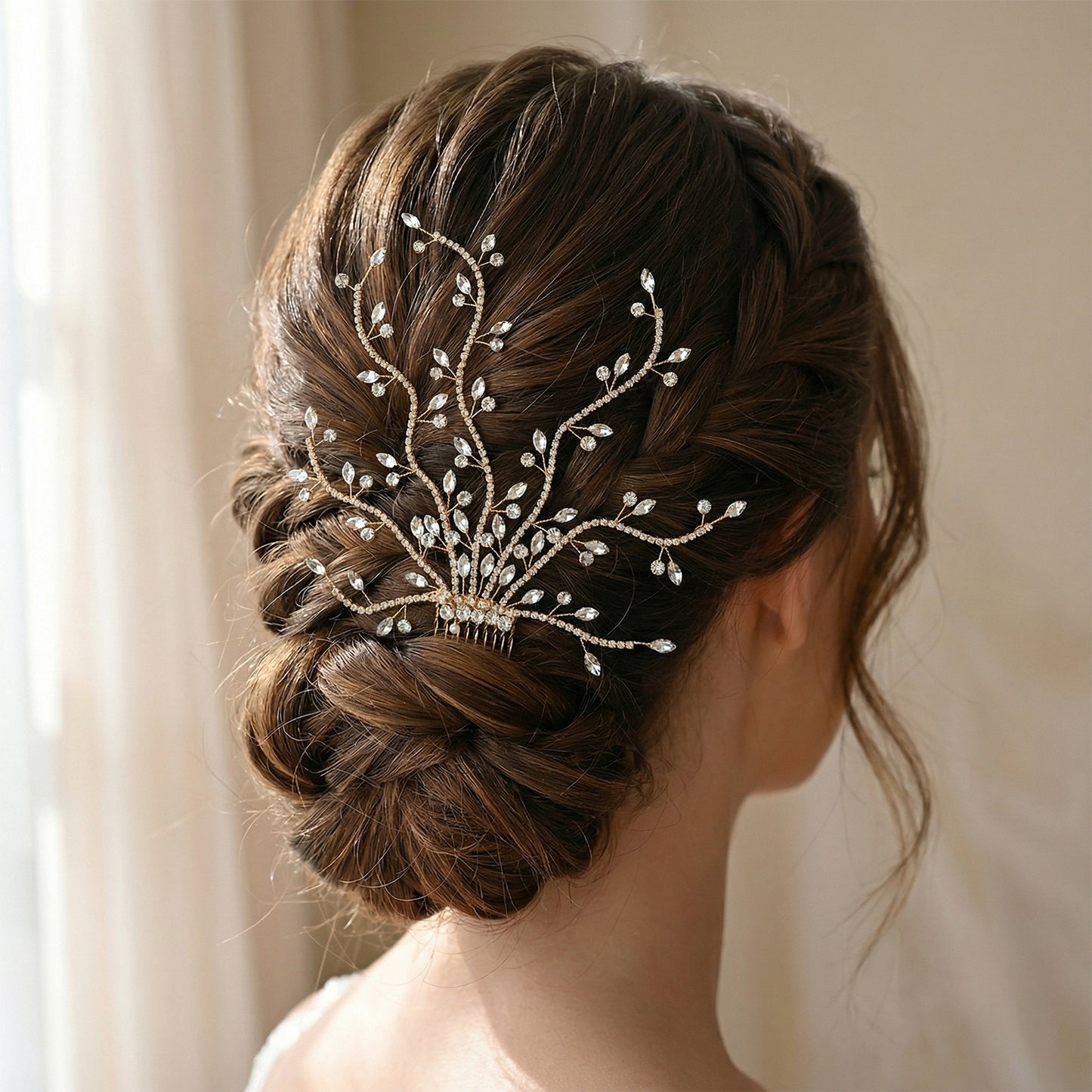 Bridella BHP481-G Gold Rhinestone Tiara