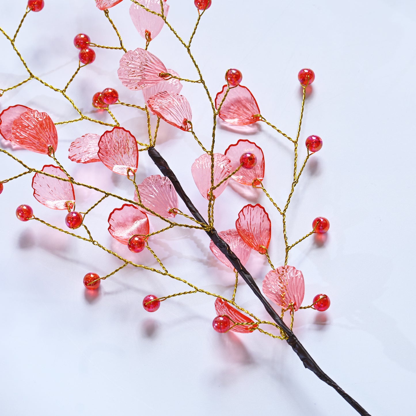 Handmade Crystal Bead Ginkgo Leaf Artificial Flower Stems K107