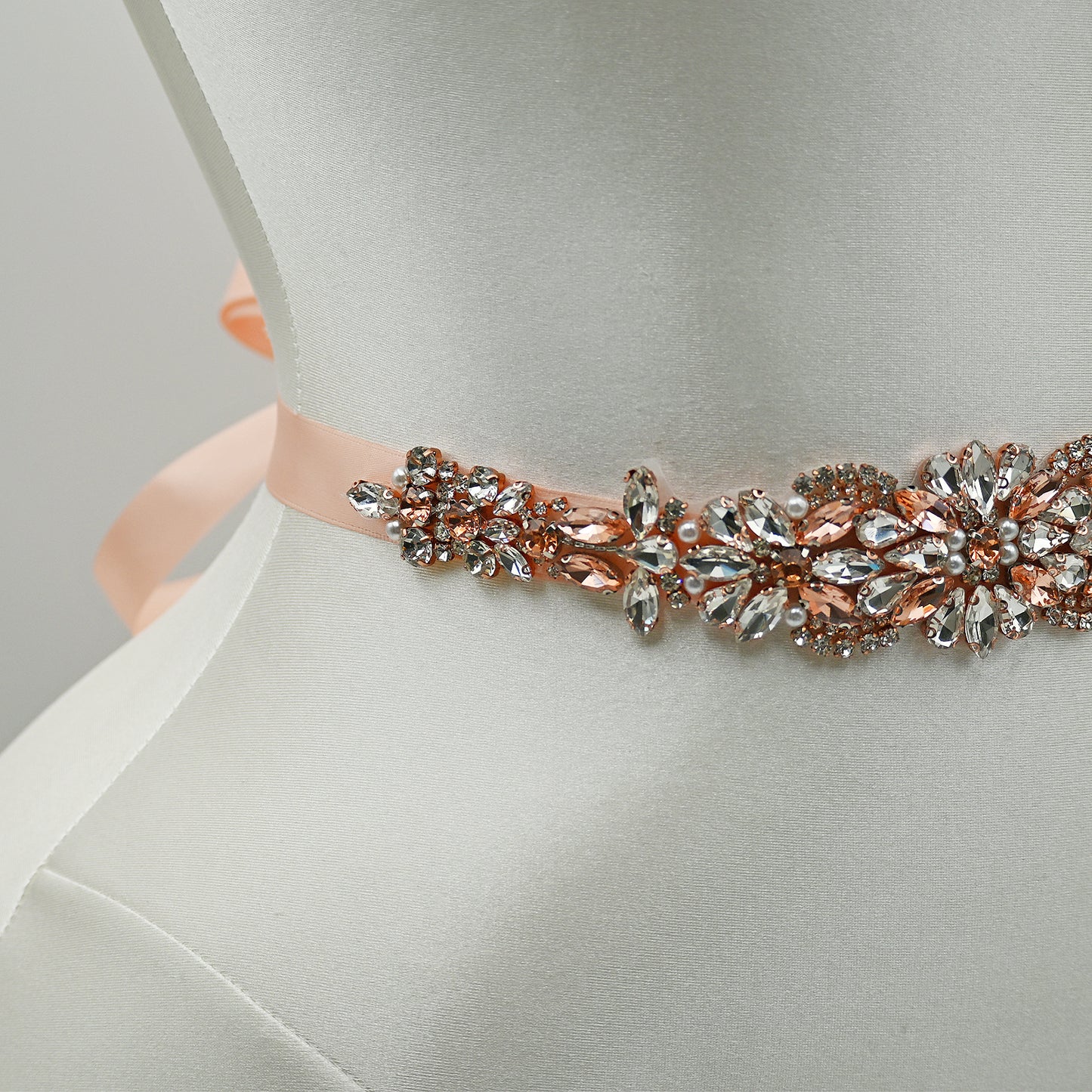 Bridella BS423 Rose Gold Rhinestone Belt