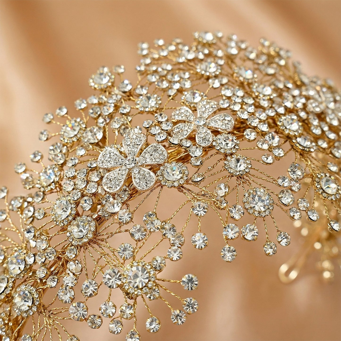 Bridella BHP240-G Gold Rhinestone Headband