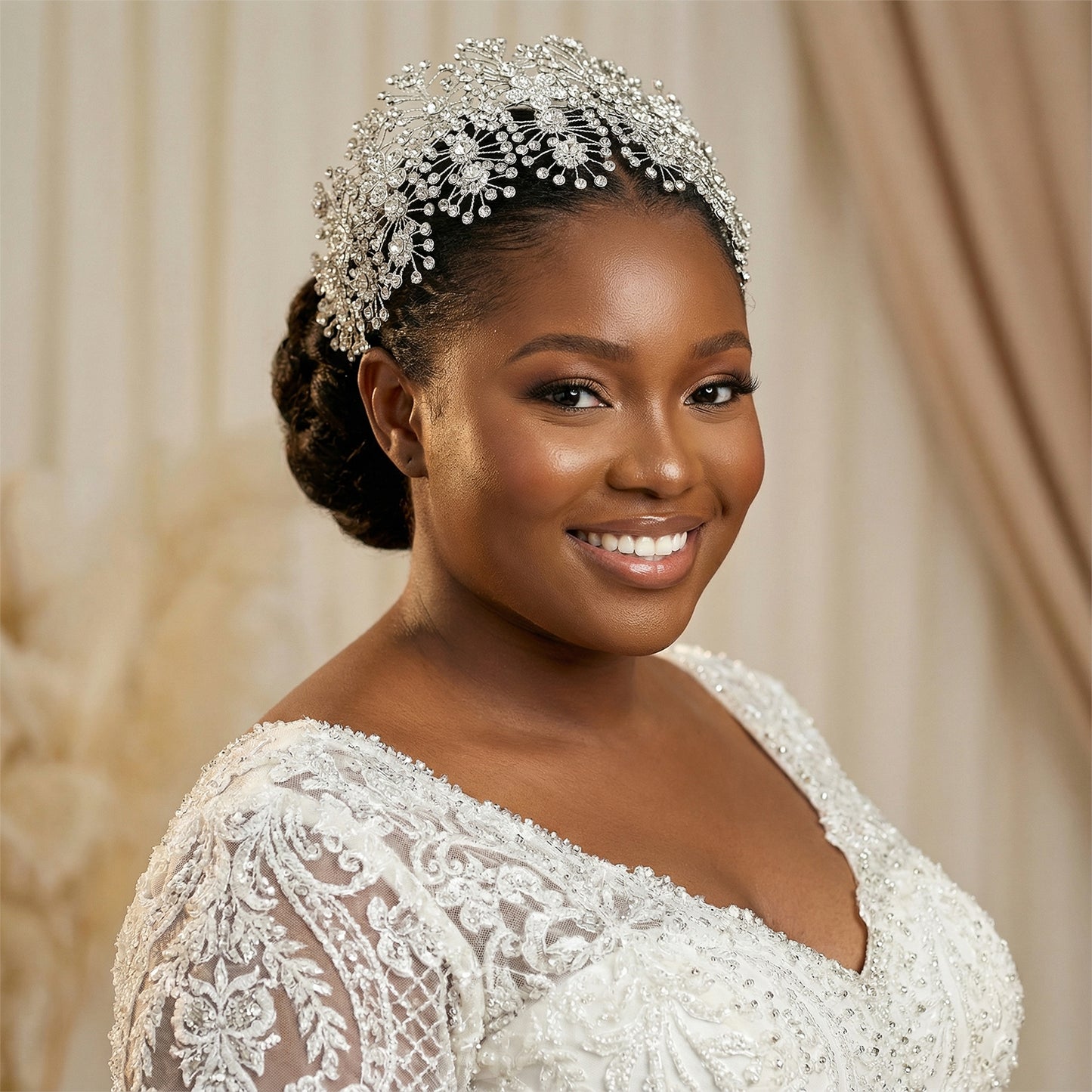 Bridella BHP240-S Silver Rhinestone Headband