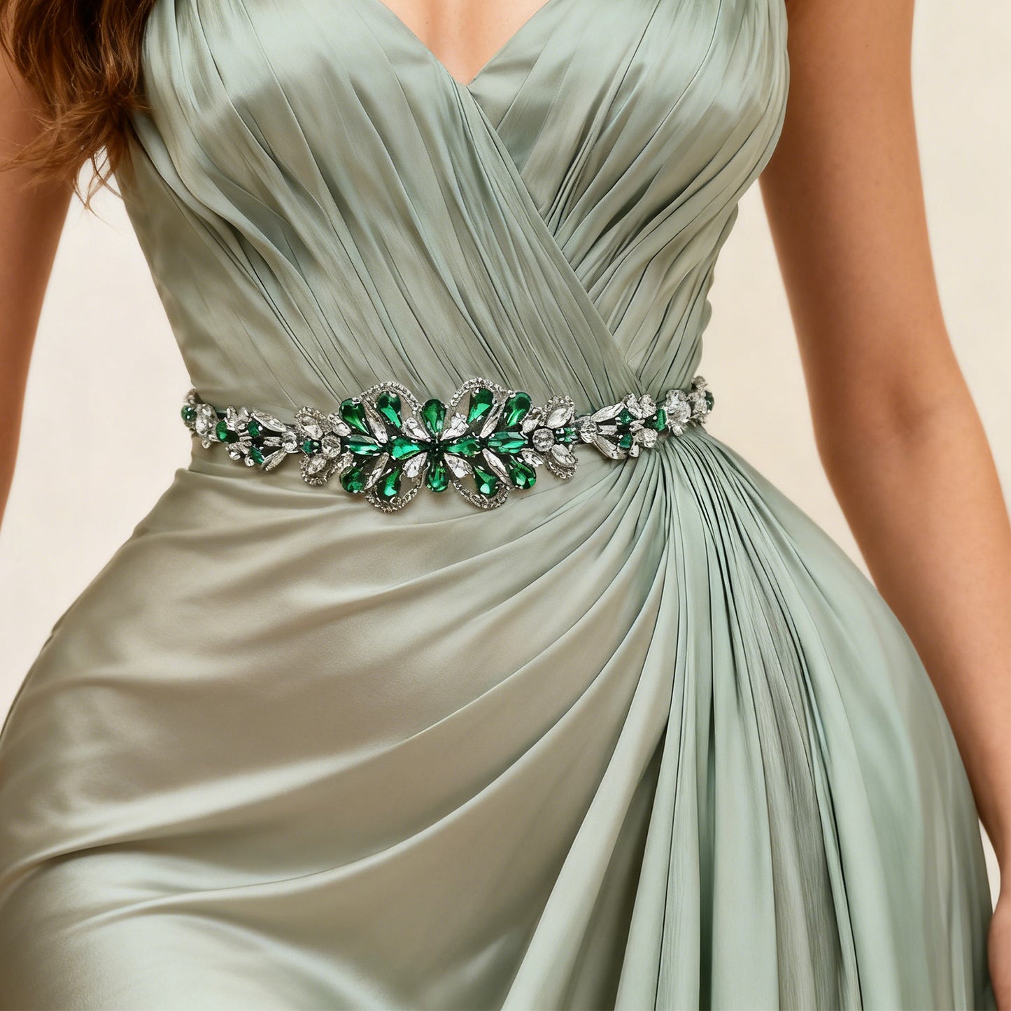 Bridella BS99KL Green Rhinestone Belt