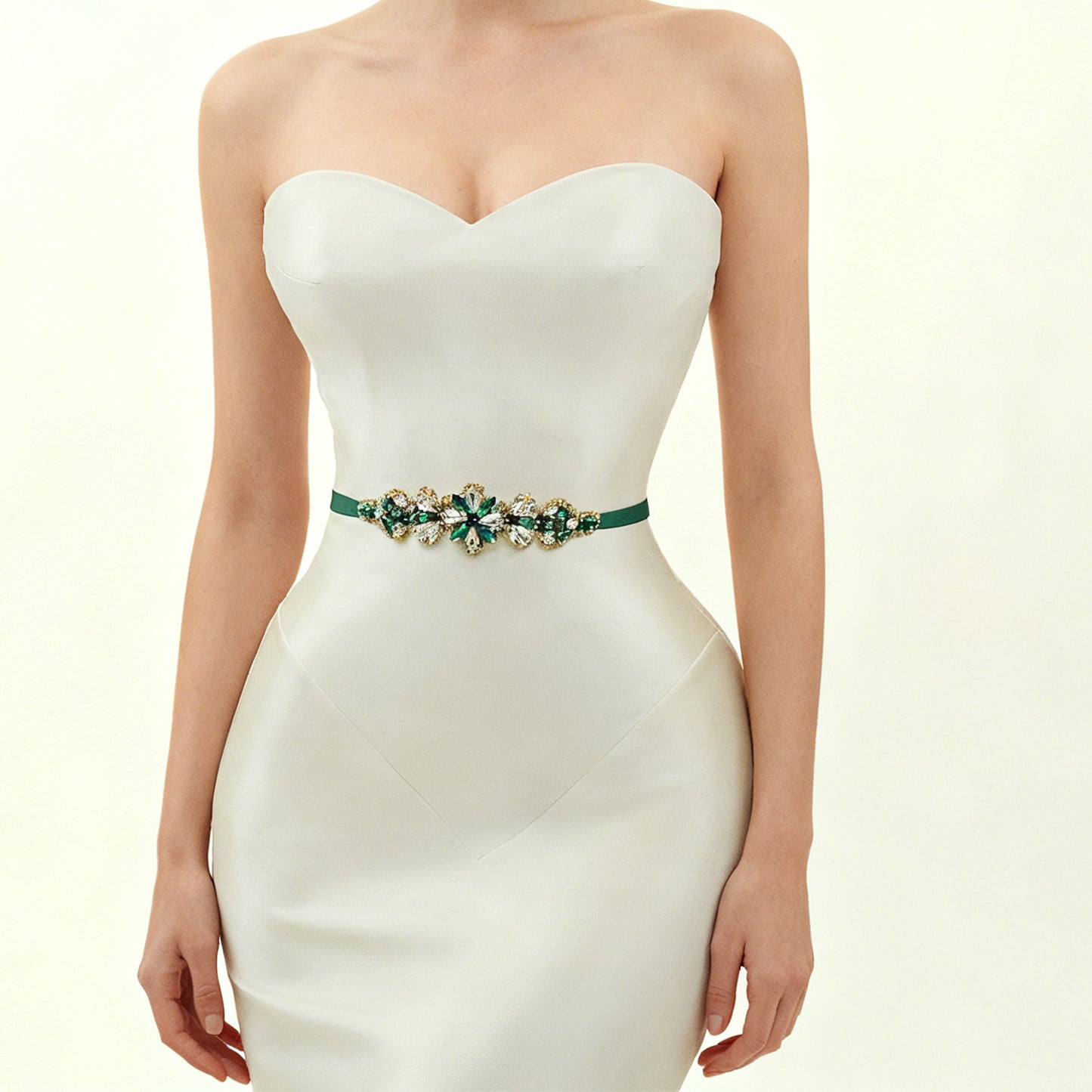 Bridella BS137GKL Green Rhinestone Belt