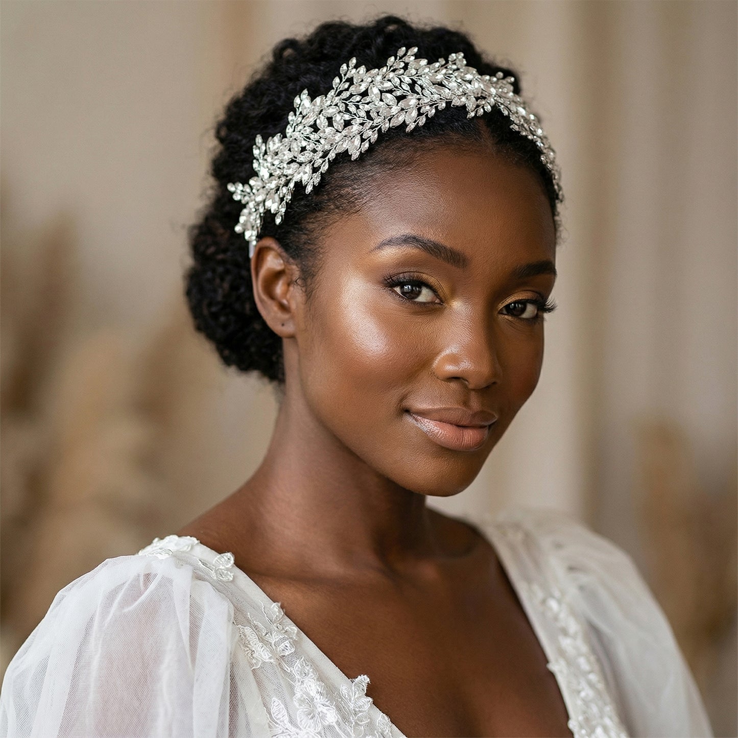 Bridella BHP304-S Silver Rhinestone Tiara