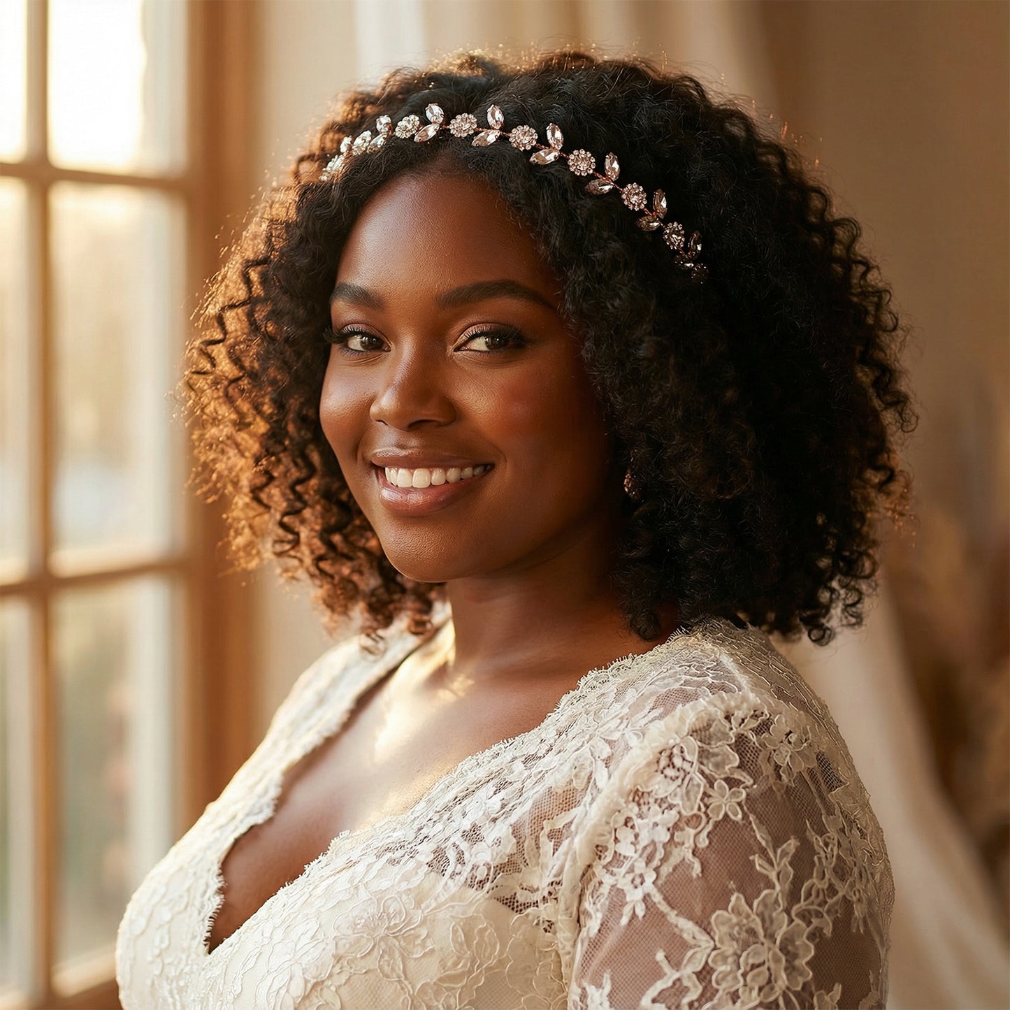 Bridella BHP309-G Gold Rhinestone Crown