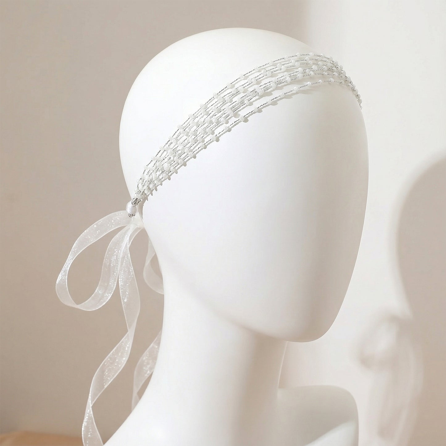 Bridella BHP28-S Silver Bead Headband