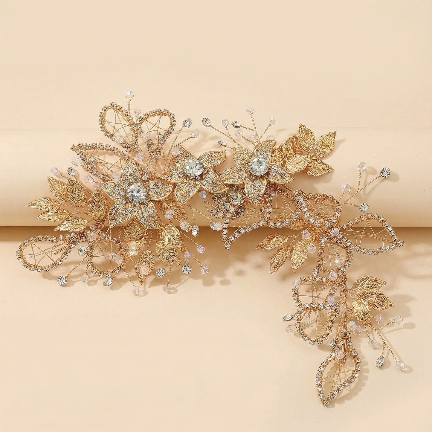 Bridella BHP282-G Gold Rhinestone Headband