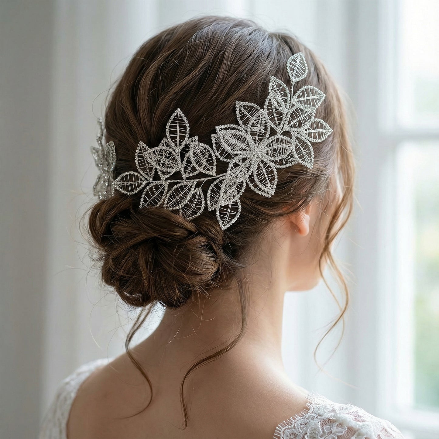 Bridella BHP256-S Silver Rhinestone Crown