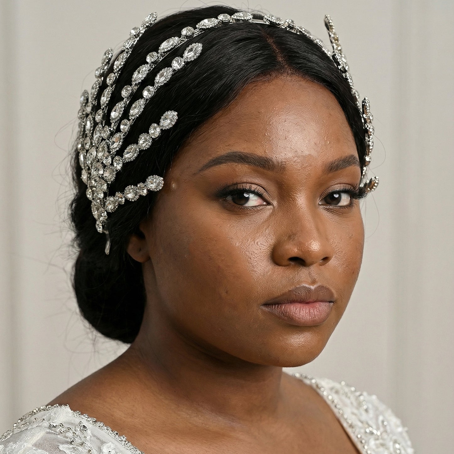 Bridella BHP533-S Silver Rhinestone Tiara