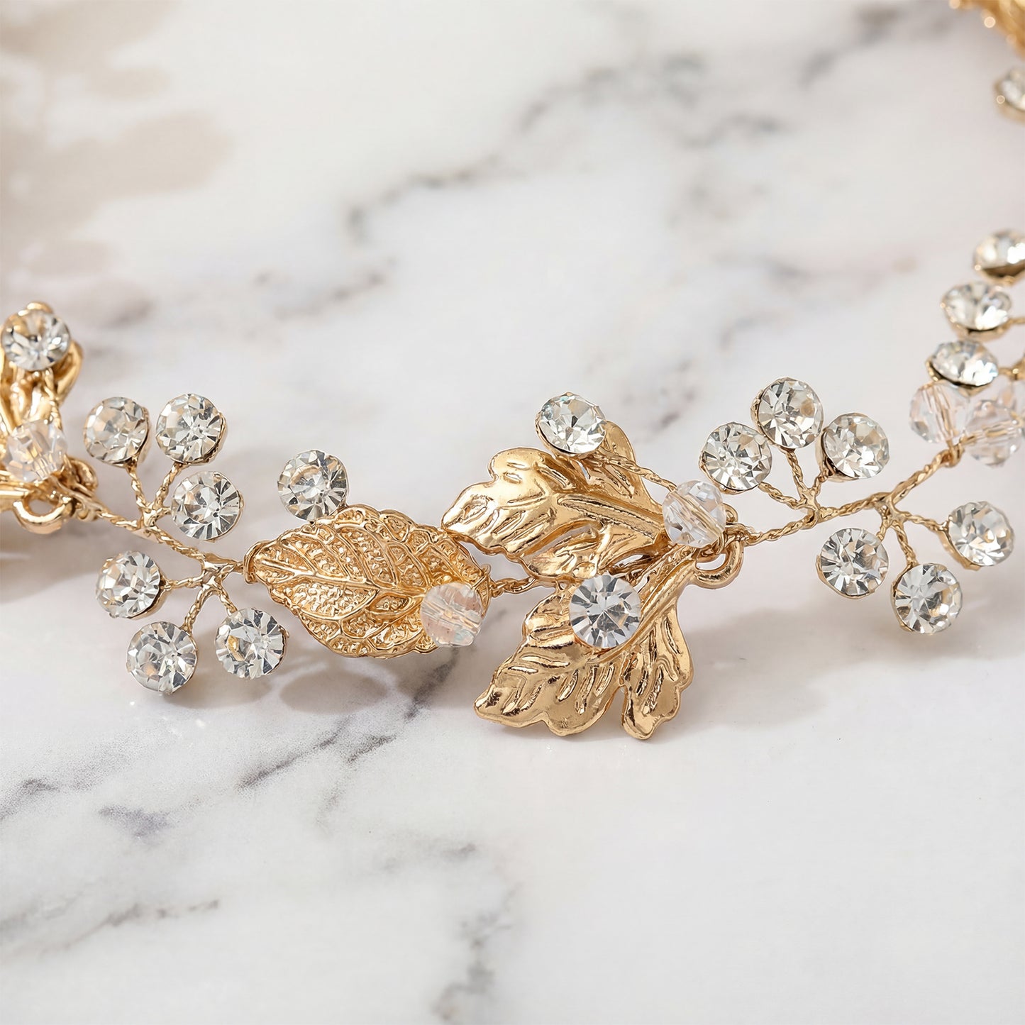 Bridella BHP122 Gold Rhinestone Headband