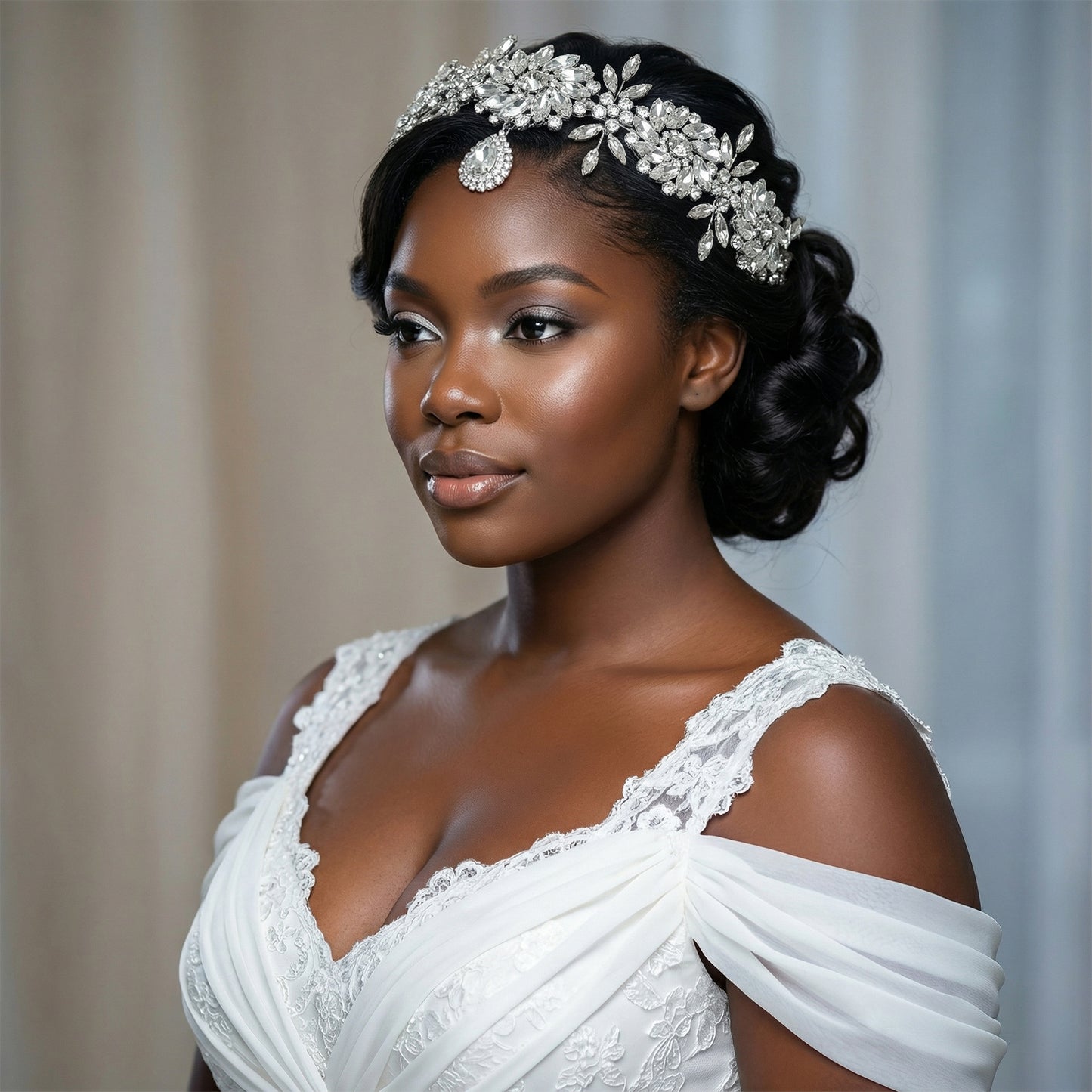 Bridella BHP440-S Silver Rhinestone Headwear