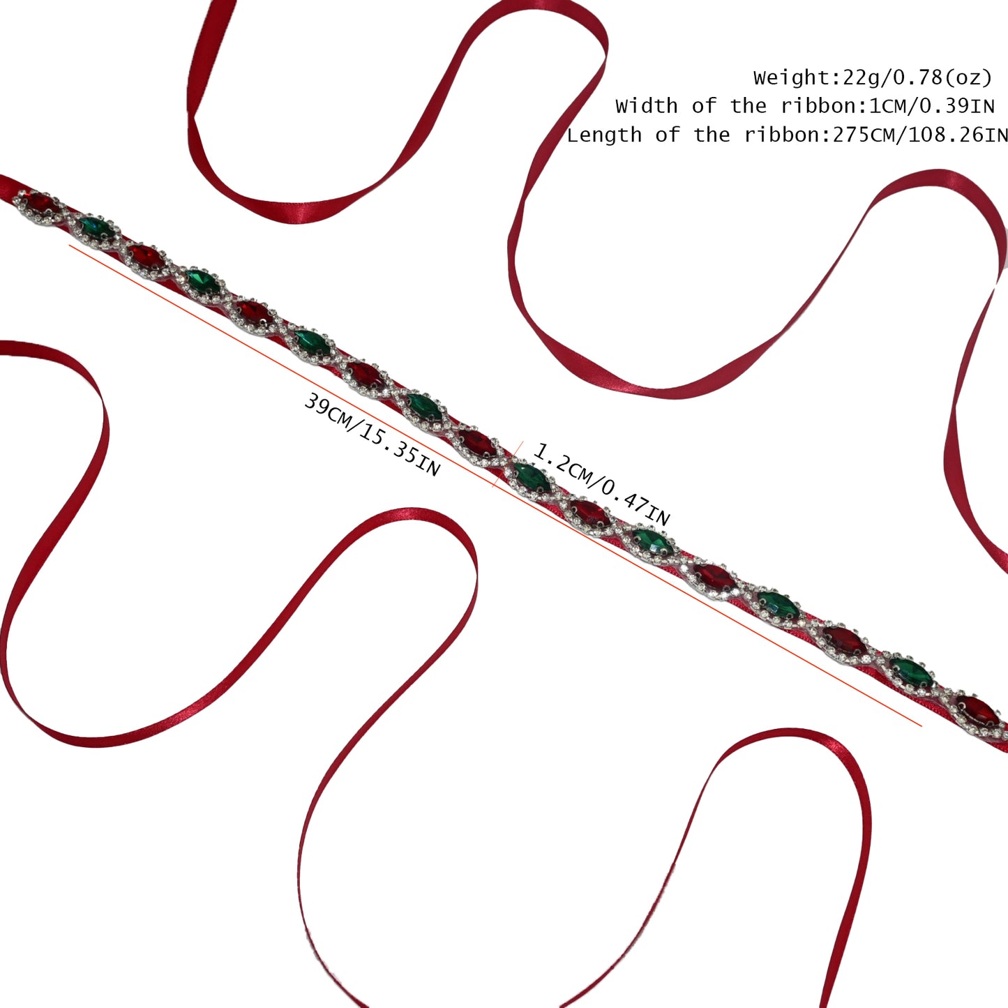 Bridella BS189 Wine Rhinestone Belt