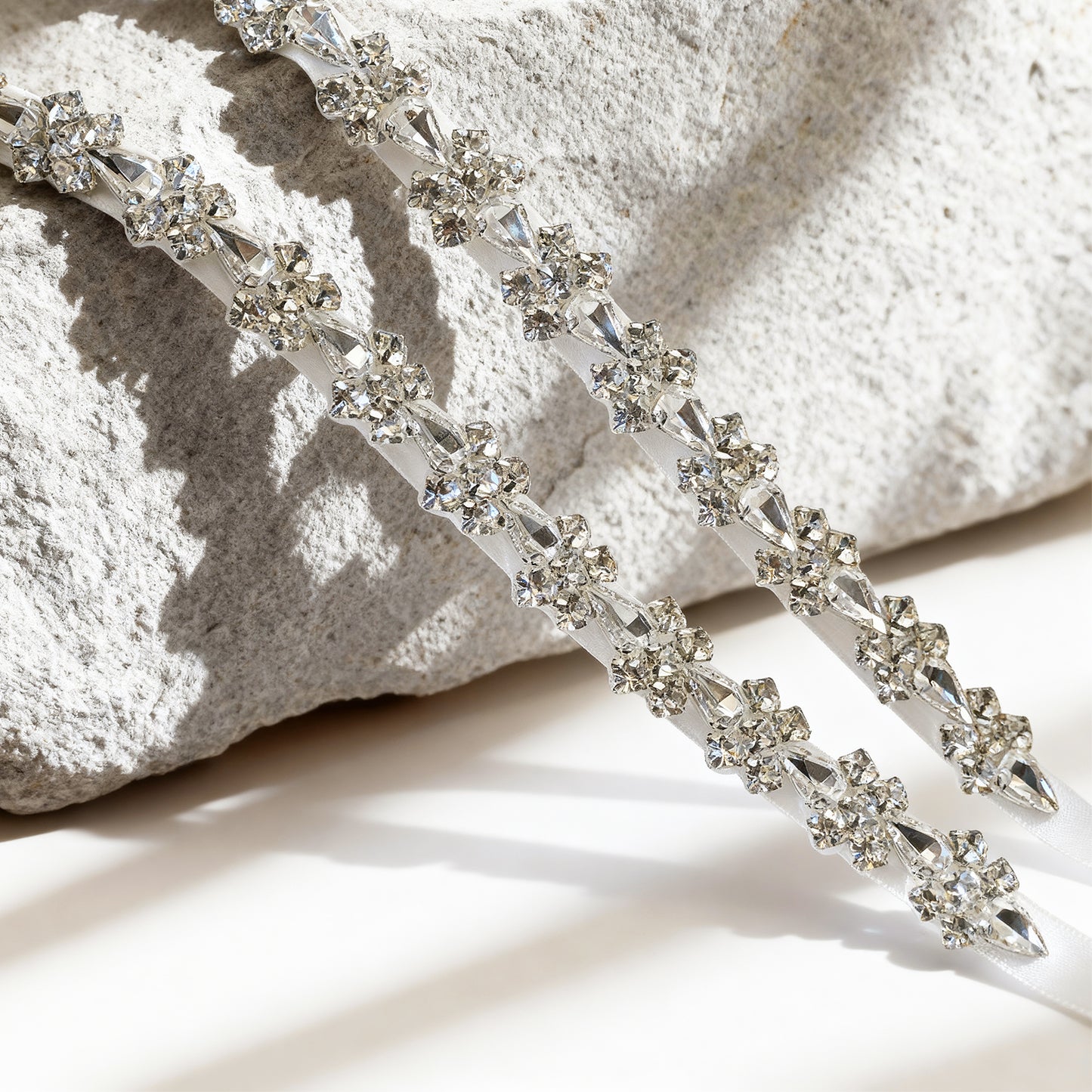 Silver Rhinestone Bridal Sash Wedding Dress Belt – Bridella BS129