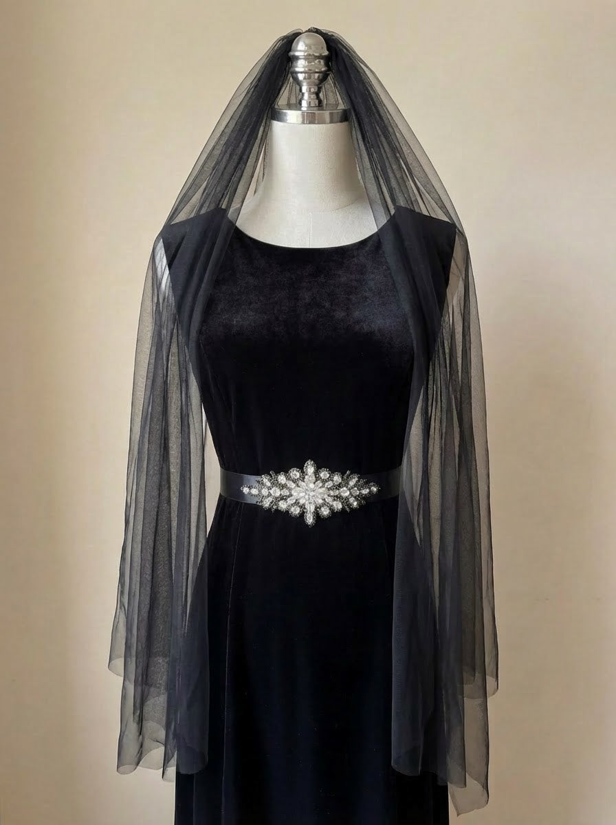 Black Rhinestone Bridal Belt – Bridella BS01B