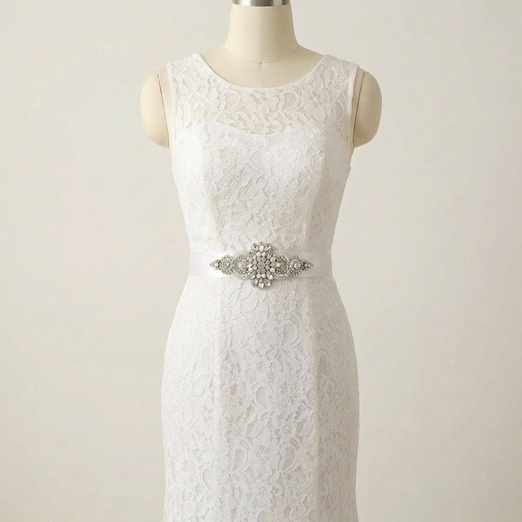 Ivory Rhinestone Pearl Bridal Belt Wedding Sash – Bridella BS05B