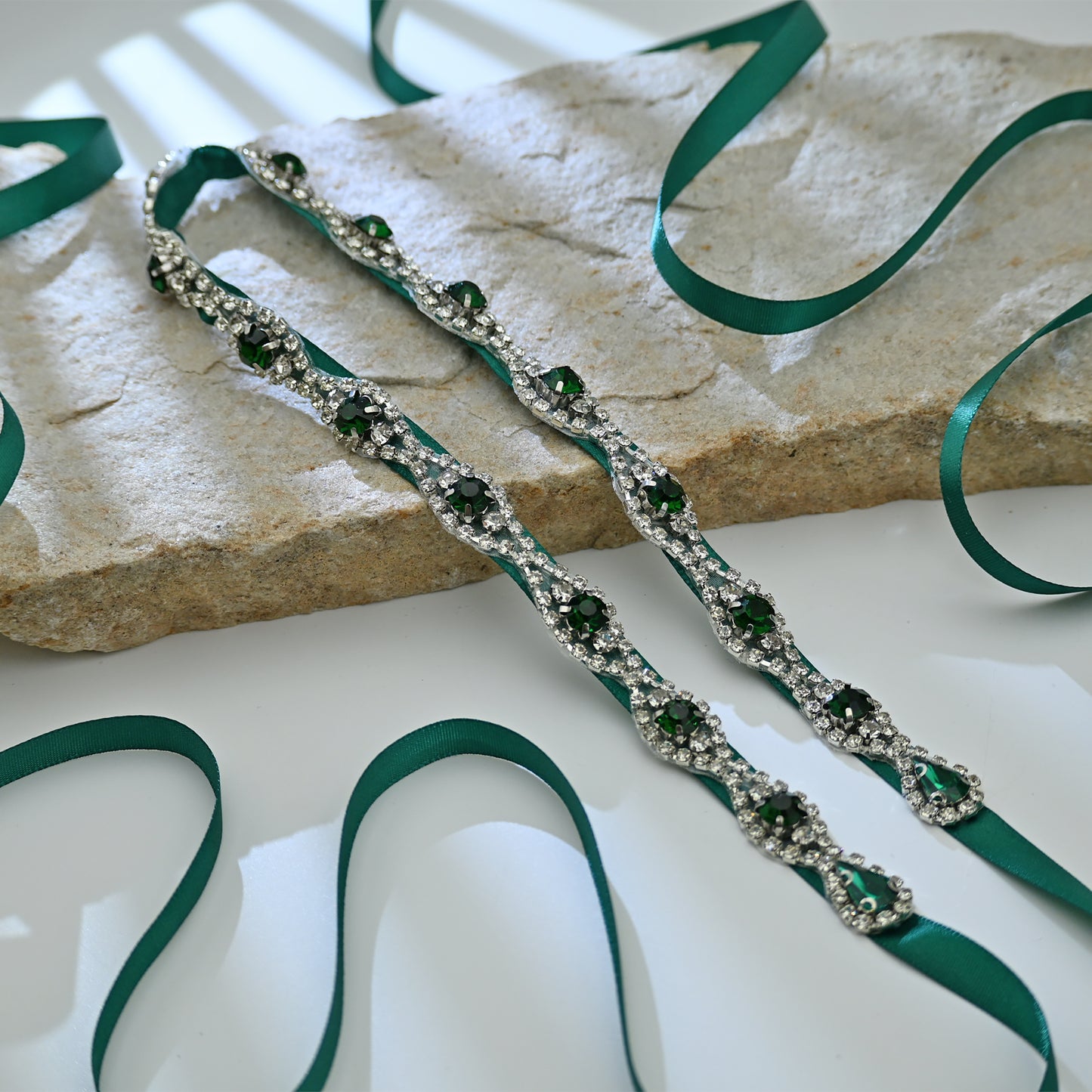 Bridella BS30KL Green Rhinestone Belt