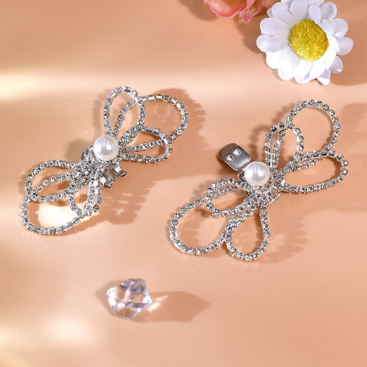 Bow Rhinestone Bridal Shoe Clips Wedding Heel Decoration - Bridella BHX66