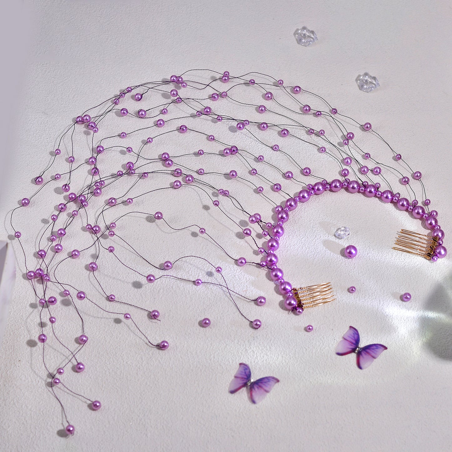 Pearl Tassel Bridal Hair Comb French Wedding Hair Accessories - Bridella BYXA171
