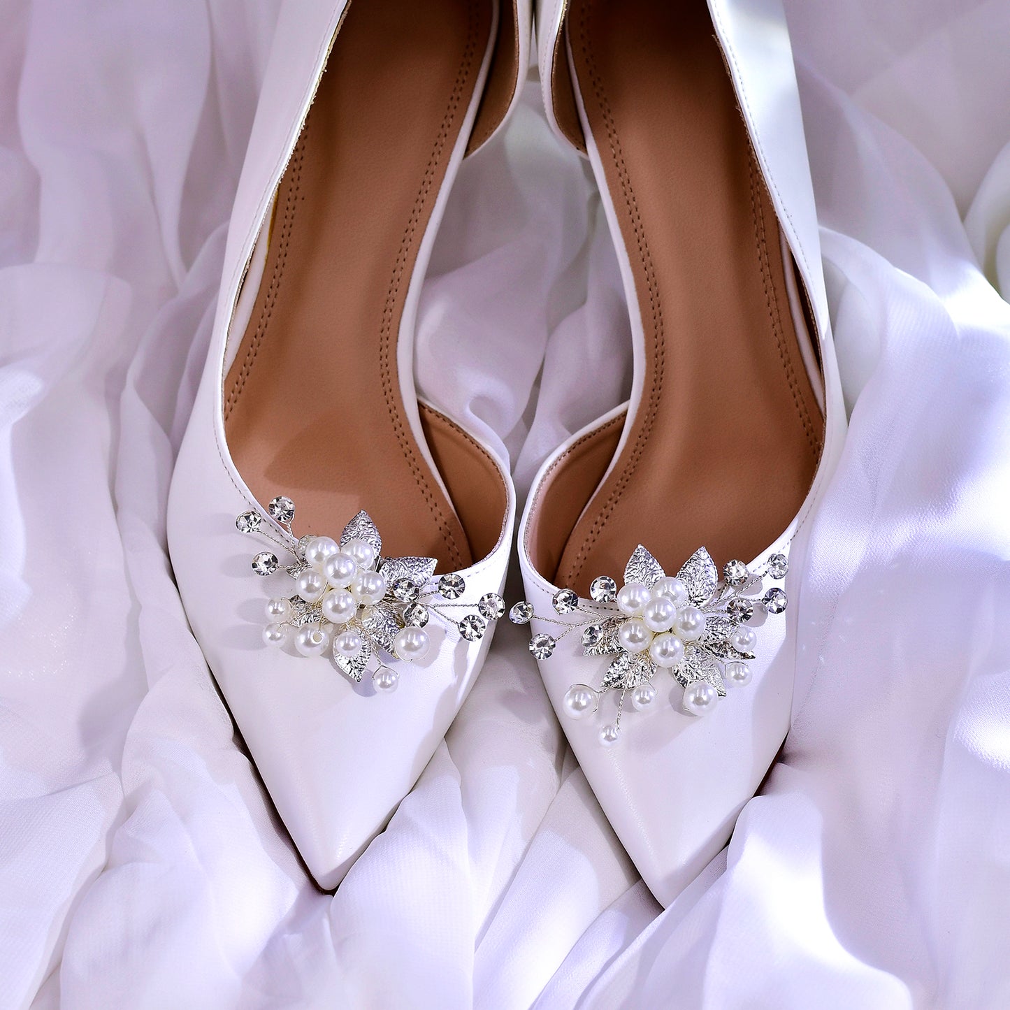 Pearl Bridal Shoe Clips Wedding Heel Decoration - Bridella BHX68