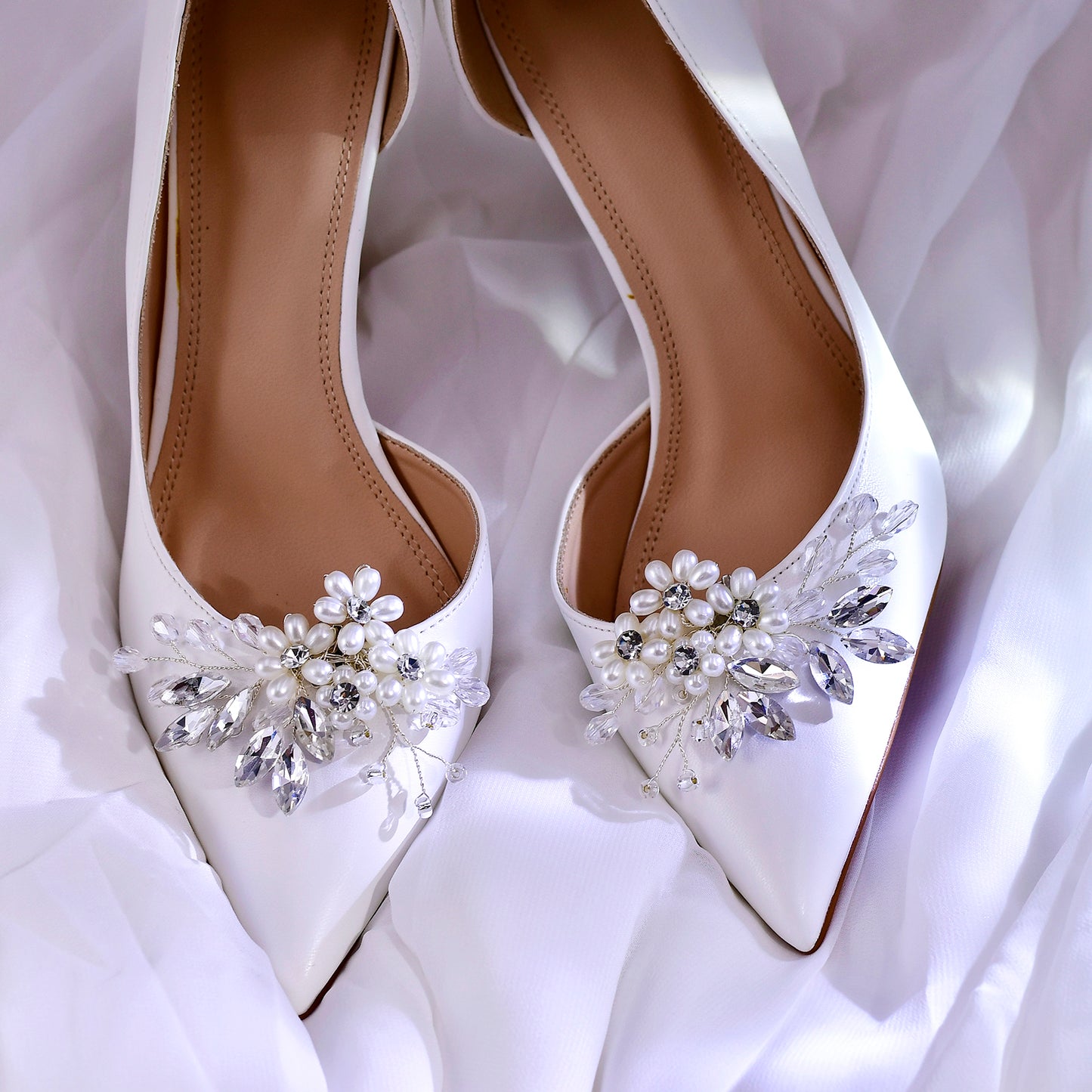 Pearl Flower Bridal Shoe Clips Wedding Heel Decoration - Bridella BHX69