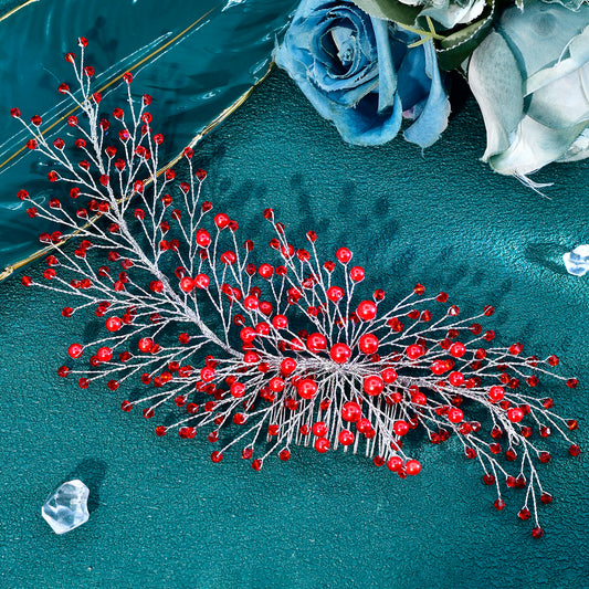 Red silver purple Rhinestone Pearl Bridal Tiara – Bridella BHP931