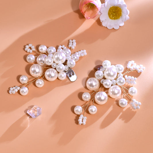 Pearl Bridal Shoe Clips Wedding Heel Decoration - Bridella BHX70